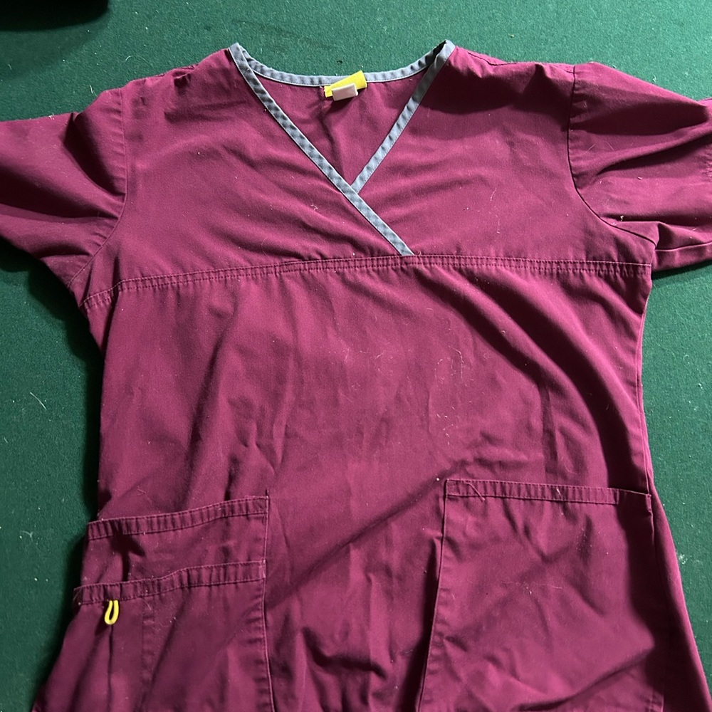 Wink Maroon Top with Gray Edging